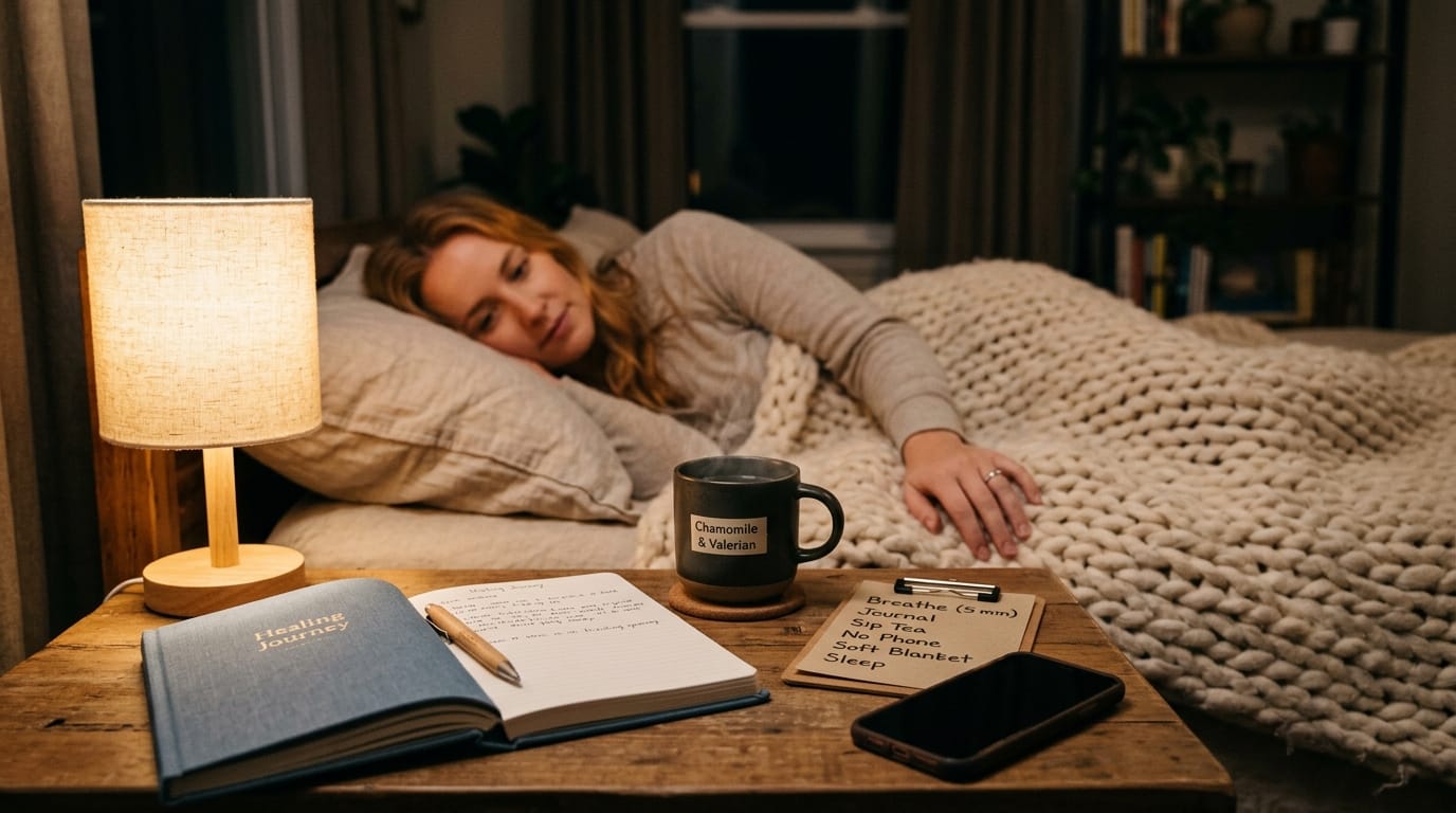 Gentle nighttime routine for trauma-related sleep problems and emotional recovery