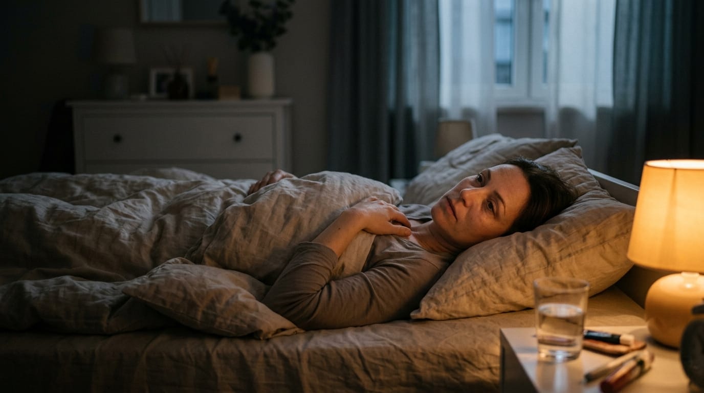 Adult experiencing difficulty returning to sleep after a distressing nightmare